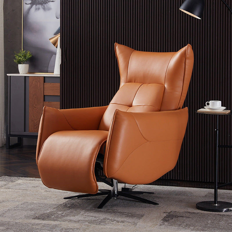 Genuine Leather Standard Recliner Swivel Base Recliner Chair With Legs Clearhalo 'Chairs & Seating' 'furn' 'furn_recliners' 'Furniture' 'Living Room Furniture' 'Recliners' 6760257
