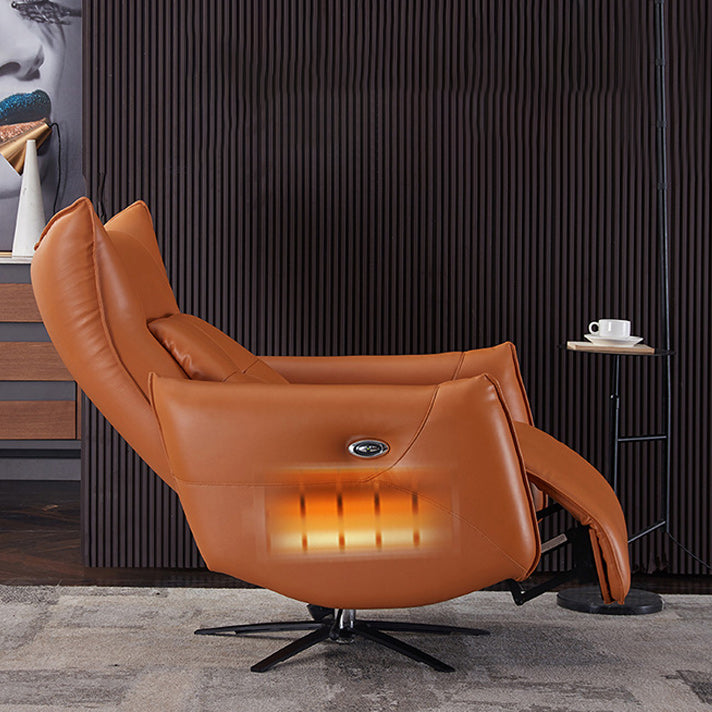 Genuine Leather Standard Recliner Swivel Base Recliner Chair With Legs Clearhalo 'Chairs & Seating' 'furn' 'furn_recliners' 'Furniture' 'Living Room Furniture' 'Recliners' 6760270