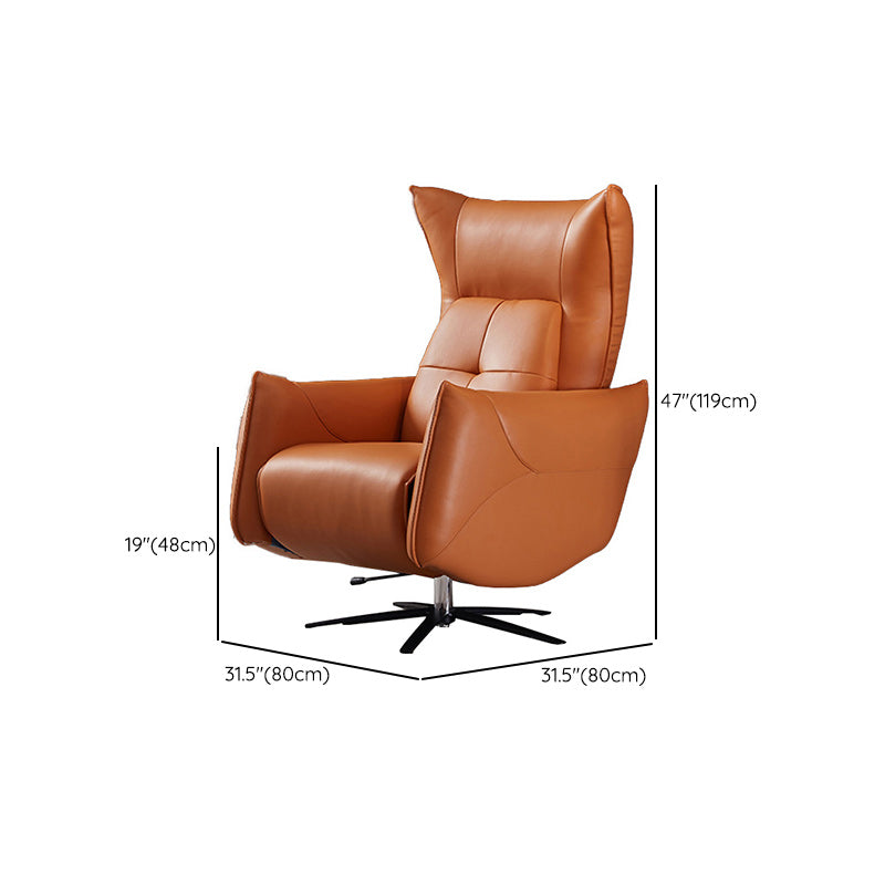 Genuine Leather Standard Recliner Swivel Base Recliner Chair With Legs Clearhalo 'Chairs & Seating' 'furn' 'furn_recliners' 'Furniture' 'Living Room Furniture' 'Recliners' 6760273
