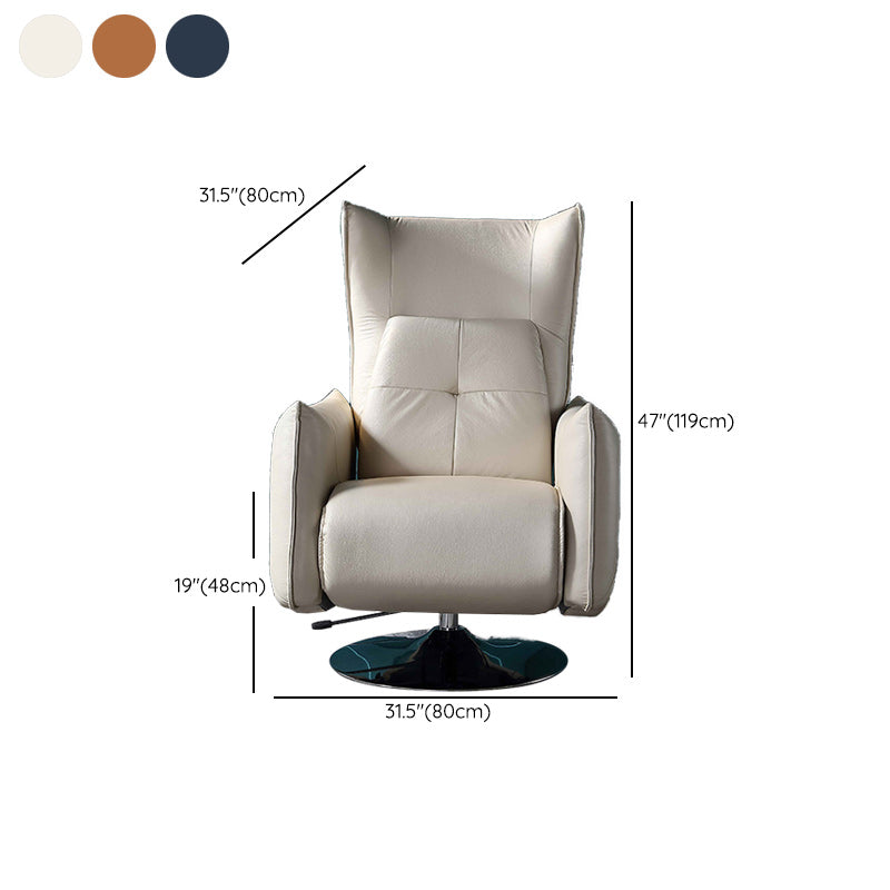 Genuine Leather Standard Recliner Swivel Base Recliner Chair With Legs Clearhalo 'Chairs & Seating' 'furn' 'furn_recliners' 'Furniture' 'Living Room Furniture' 'Recliners' 6760274