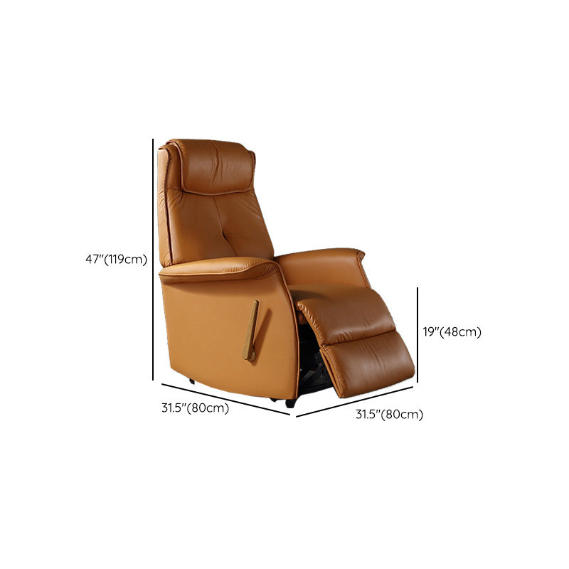 Genuine Leather Standard Recliner Swivel Base Recliner Chair With Legs Clearhalo 'Chairs & Seating' 'furn' 'furn_recliners' 'Furniture' 'Living Room Furniture' 'Recliners' 6760275