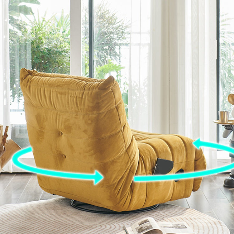 Contemporary Fabric Metal Solid Color Swivel Side Pockets Recliner Clearhalo 'Chairs & Seating' 'furn' 'furn_recliners' 'Furniture' 'Living Room Furniture' 'Recliners' 6760279