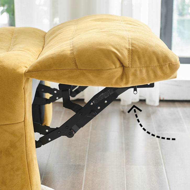 Contemporary Fabric Metal Solid Color Swivel Side Pockets Recliner Clearhalo 'Chairs & Seating' 'furn' 'furn_recliners' 'Furniture' 'Living Room Furniture' 'Recliners' 6760287