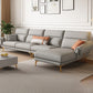 Mid Century Sofa and Chaise in Gray Flared Arm Sewn Pillow Back Sofa Clearhalo 'furn' 'furn_sectionals' 'Furniture' 'Living Room Furniture' 'Sectionals' 6760690