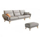 Mid Century Sofa and Chaise in Gray Flared Arm Sewn Pillow Back Sofa 3-Seater Sofa with Ottoman Horizontal Clearhalo 'furn' 'furn_sectionals' 'Furniture' 'Living Room Furniture' 'Sectionals' 6760691