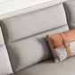 Mid Century Sofa and Chaise in Gray Flared Arm Sewn Pillow Back Sofa Clearhalo 'furn' 'furn_sectionals' 'Furniture' 'Living Room Furniture' 'Sectionals' 6760695
