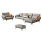 Mid Century Sofa and Chaise in Gray Flared Arm Sewn Pillow Back Sofa 5 piece Set Right Clearhalo 'furn' 'furn_sectionals' 'Furniture' 'Living Room Furniture' 'Sectionals' 6760704