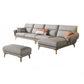 Mid Century Sofa and Chaise in Gray Flared Arm Sewn Pillow Back Sofa 2-Seater Sofa & 1-Seater Sofa & Chaise Lounge & Ottoman Right Clearhalo 'furn' 'furn_sectionals' 'Furniture' 'Living Room Furniture' 'Sectionals' 6760705