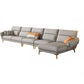 Mid Century Sofa and Chaise in Gray Flared Arm Sewn Pillow Back Sofa 2-Seater Sofa & 1-Seater Sofa & 1-Seater Sofa & Chaise Lounge Right Clearhalo 'furn' 'furn_sectionals' 'Furniture' 'Living Room Furniture' 'Sectionals' 6760707
