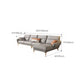 Mid Century Sofa and Chaise in Gray Flared Arm Sewn Pillow Back Sofa Clearhalo 'furn' 'furn_sectionals' 'Furniture' 'Living Room Furniture' 'Sectionals' 6760714