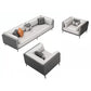Minimalist Pillow Top Arm Sofa Gray Leather Loose Back Cushions Sofa