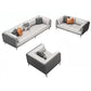 Minimalist Pillow Top Arm Sofa Gray Leather Loose Back Cushions Sofa