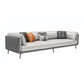 Minimalist Pillow Top Arm Sofa Gray Leather Loose Back Cushions Sofa