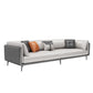 Minimalist Pillow Top Arm Sofa Gray Leather Loose Back Cushions Sofa