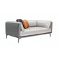 Minimalist Pillow Top Arm Sofa Gray Leather Loose Back Cushions Sofa
