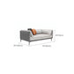 Minimalist Pillow Top Arm Sofa Gray Leather Loose Back Cushions Sofa