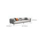 Minimalist Pillow Top Arm Sofa Gray Leather Loose Back Cushions Sofa