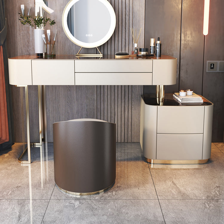 Lussuoso tavolo da toeletta da toeletta per trucco in legno e metallo