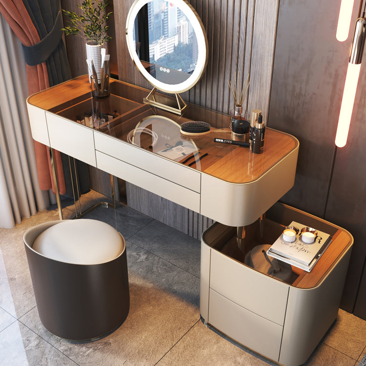 Lussuoso tavolo da toeletta da toeletta per trucco in legno e metallo