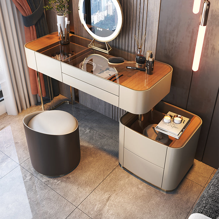 Lussuoso tavolo da toeletta da toeletta per trucco in legno e metallo