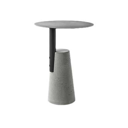 Concrete Side Table Modern Pedestal Round End Table for Living Room Black 1 Clearhalo 'Coffee & Accent Tables' 'End & Side Tables' 'end_side_tables' 'furn' 'furn_end_side_tables' 'Furniture' 'Living Room Furniture' 6760959