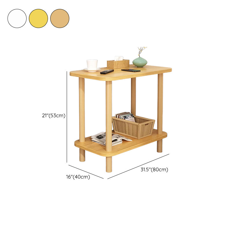 Modern Side Table No Distressing Wood End Table with Storage