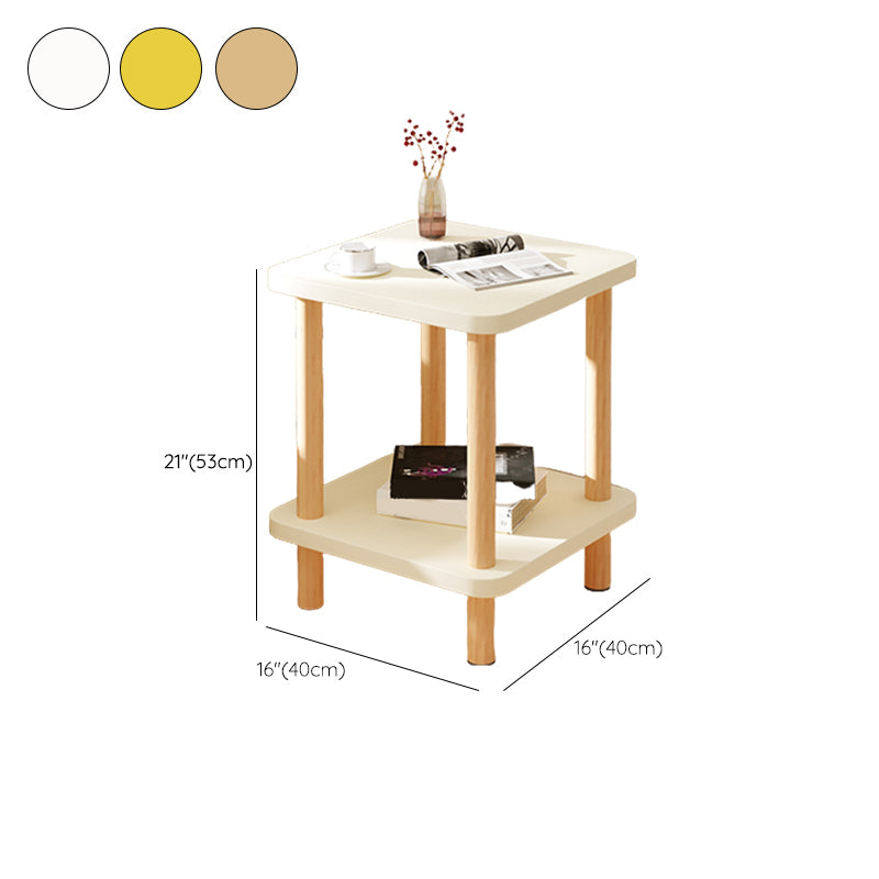 Modern Side Table No Distressing Wood End Table with Storage