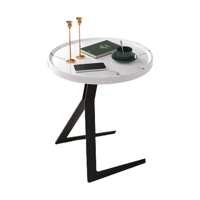 Metal and Wood Side Table Contemporary End Table for Living Room 19.7"L x 19.7"W x 23.5"H White 1 Clearhalo 'Coffee & Accent Tables' 'End & Side Tables' 'end_side_tables' 'furn' 'furn_end_side_tables' 'Furniture' 'Living Room Furniture' 6761062