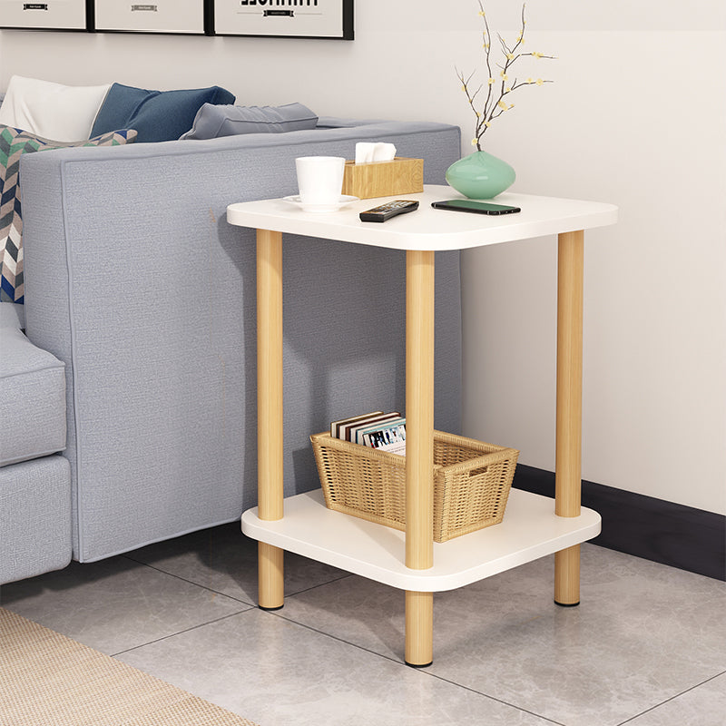 Modern Accent Side Table Storage Wood Side Table for Bedroom 16"L x 16"W x 21"H White 1 Clearhalo 'Coffee & Accent Tables' 'End & Side Tables' 'end_side_tables' 'furn' 'furn_end_side_tables' 'Furniture' 'Living Room Furniture' 6761075