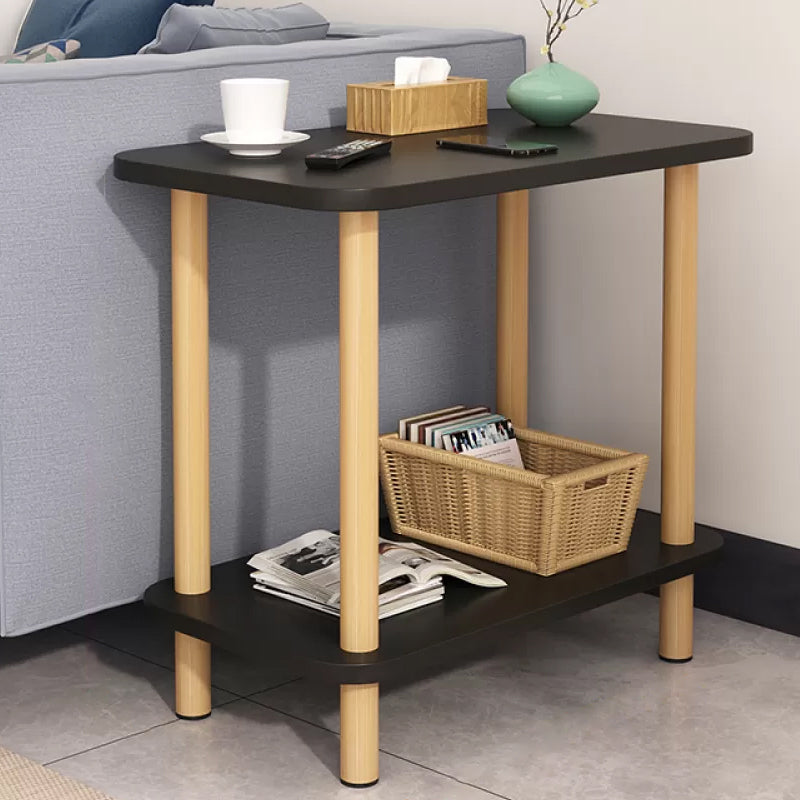Modern Accent Side Table Storage Wood Side Table for Bedroom 24"L x 12"W x 21"H Black 1 Clearhalo 'Coffee & Accent Tables' 'End & Side Tables' 'end_side_tables' 'furn' 'furn_end_side_tables' 'Furniture' 'Living Room Furniture' 6761089