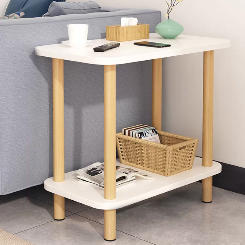 Modern Accent Side Table Storage Wood Side Table for Bedroom 24"L x 12"W x 21"H White 1 Clearhalo 'Coffee & Accent Tables' 'End & Side Tables' 'end_side_tables' 'furn' 'furn_end_side_tables' 'Furniture' 'Living Room Furniture' 6761090