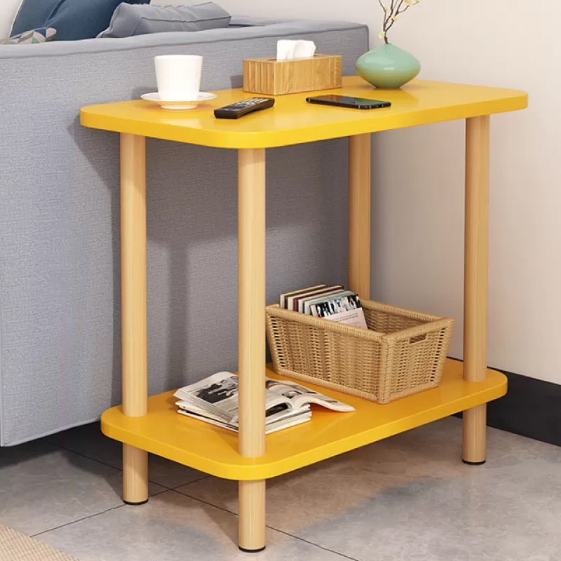 Modern Accent Side Table Storage Wood Side Table for Bedroom 24"L x 12"W x 21"H Yellow 1 Clearhalo 'Coffee & Accent Tables' 'End & Side Tables' 'end_side_tables' 'furn' 'furn_end_side_tables' 'Furniture' 'Living Room Furniture' 6761091