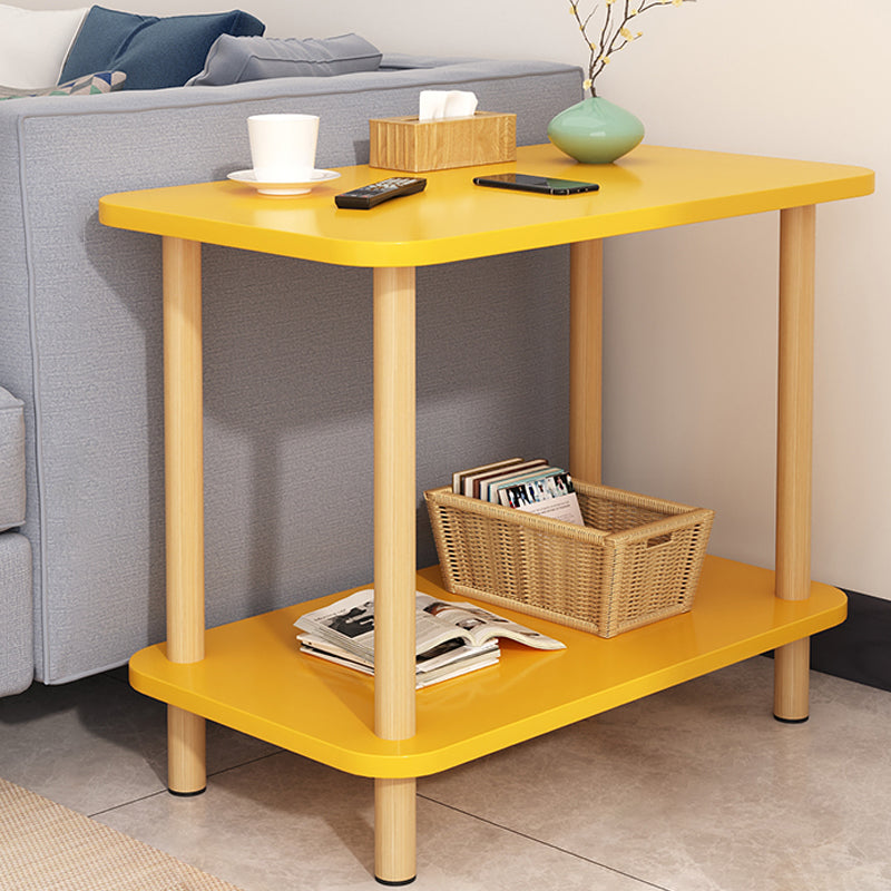 Modern Accent Side Table Storage Wood Side Table for Bedroom 31.5"L x 16"W x 21"H Yellow 1 Clearhalo 'Coffee & Accent Tables' 'End & Side Tables' 'end_side_tables' 'furn' 'furn_end_side_tables' 'Furniture' 'Living Room Furniture' 6761099