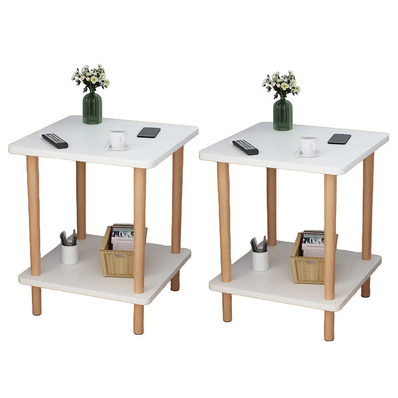 Modern Accent Side Table Storage Wood Side Table for Bedroom 20"L x 20"W x 21"H White 2 Clearhalo 'Coffee & Accent Tables' 'End & Side Tables' 'end_side_tables' 'furn' 'furn_end_side_tables' 'Furniture' 'Living Room Furniture' 6761109