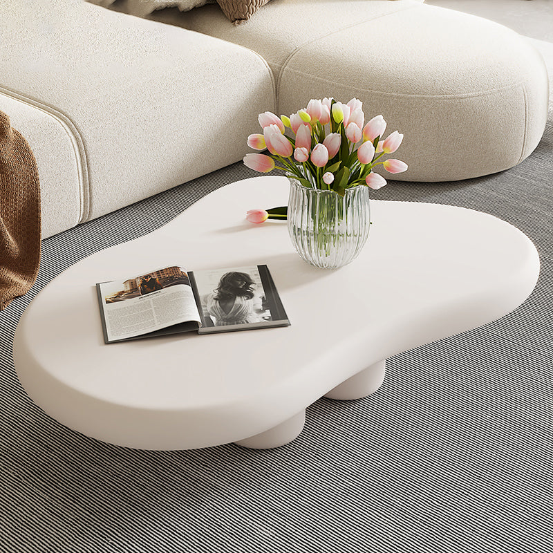 Artificial Wood Coffee or End Table Contemporary 4 Legs Coffee Table in Beige 39"L x 28"W x 12"H Clearhalo 'Coffee & Accent Tables' 'Coffee Tables' 'coffee_tables' 'furn' 'furn_coffee_tables' 'Furniture' 'Living Room Furniture' 6761137