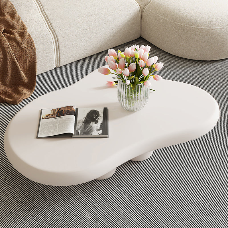 Artificial Wood Coffee or End Table Contemporary 4 Legs Coffee Table in Beige 47"L x 35"W x 12"H Clearhalo 'Coffee & Accent Tables' 'Coffee Tables' 'coffee_tables' 'furn' 'furn_coffee_tables' 'Furniture' 'Living Room Furniture' 6761155