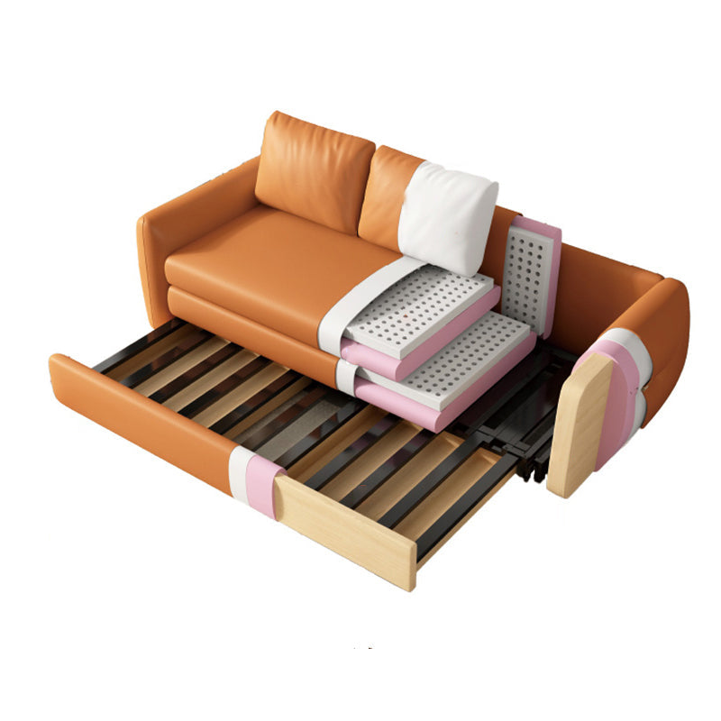 33 "W Bed de la cama escandinava de la cama de cuero incluye sofá durmiente