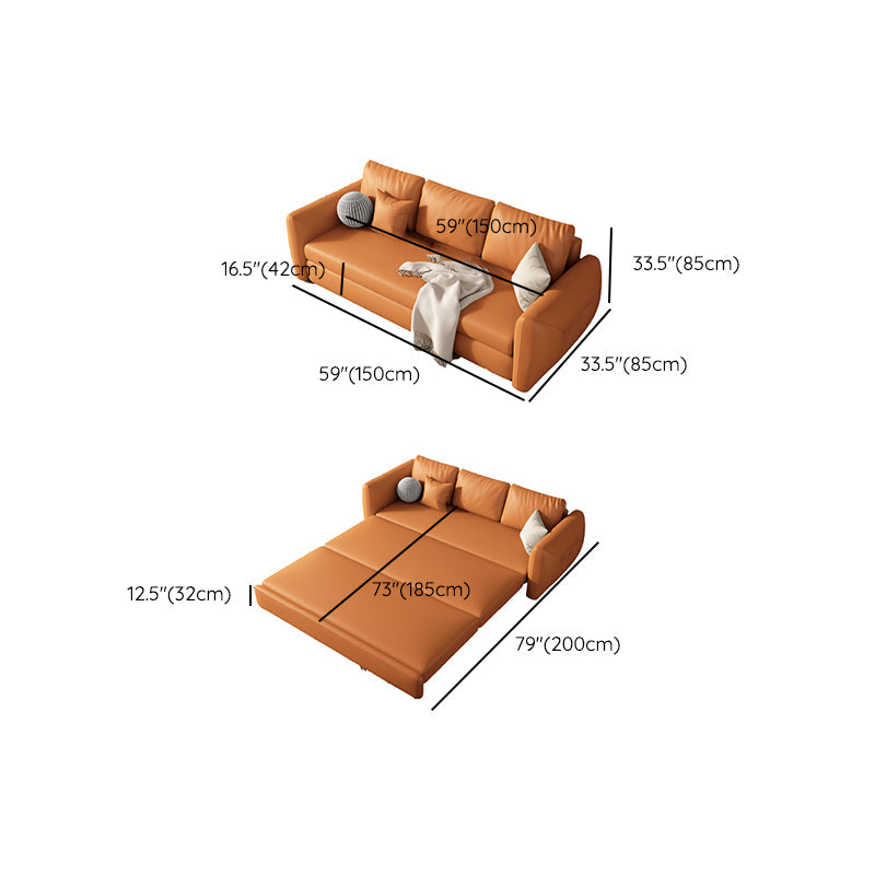 33 "W Bed de la cama escandinava de la cama de cuero incluye sofá durmiente