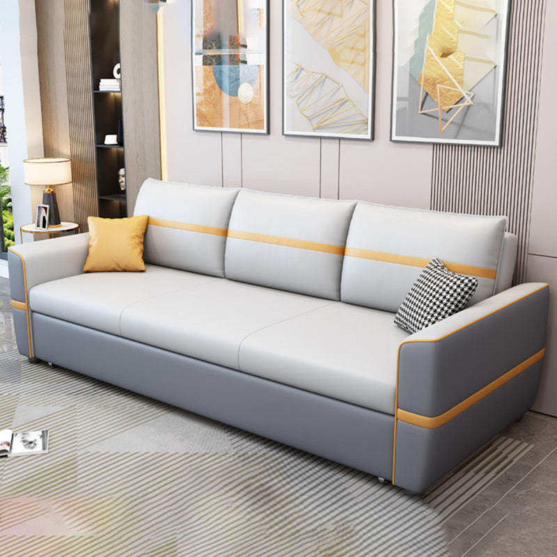 31" Wide Scandinavian Futon Sofa Bed Leather Pillow Included Futon Sleeper Sofa Clearhalo 'furn' 'furn_futons' 'Furniture' 'Futons & Daybeds' 'Futons' 'Living Room Furniture' 6761183