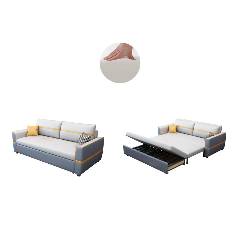 31" Wide Scandinavian Futon Sofa Bed Leather Pillow Included Futon Sleeper Sofa Sponge Clearhalo 'furn' 'furn_futons' 'Furniture' 'Futons & Daybeds' 'Futons' 'Living Room Furniture' 6761185