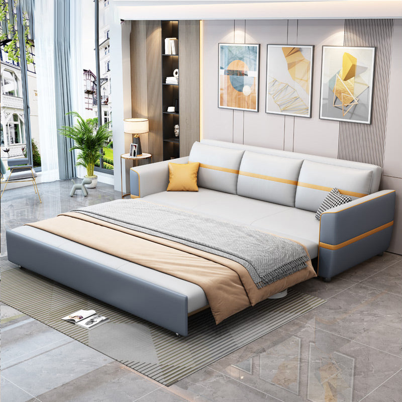 31" Wide Scandinavian Futon Sofa Bed Leather Pillow Included Futon Sleeper Sofa Clearhalo 'furn' 'furn_futons' 'Furniture' 'Futons & Daybeds' 'Futons' 'Living Room Furniture' 6761186