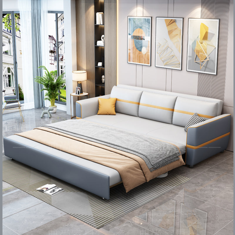 31" Wide Scandinavian Futon Sofa Bed Leather Pillow Included Futon Sleeper Sofa Clearhalo 'furn' 'furn_futons' 'Furniture' 'Futons & Daybeds' 'Futons' 'Living Room Furniture' 6761188