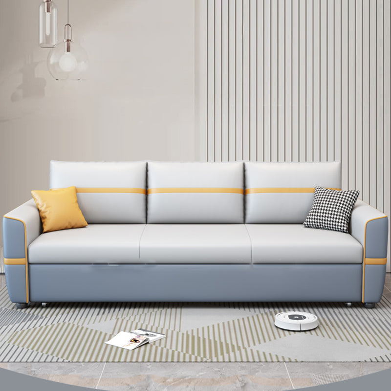 31" Wide Scandinavian Futon Sofa Bed Leather Pillow Included Futon Sleeper Sofa Clearhalo 'furn' 'furn_futons' 'Furniture' 'Futons & Daybeds' 'Futons' 'Living Room Furniture' 6761189