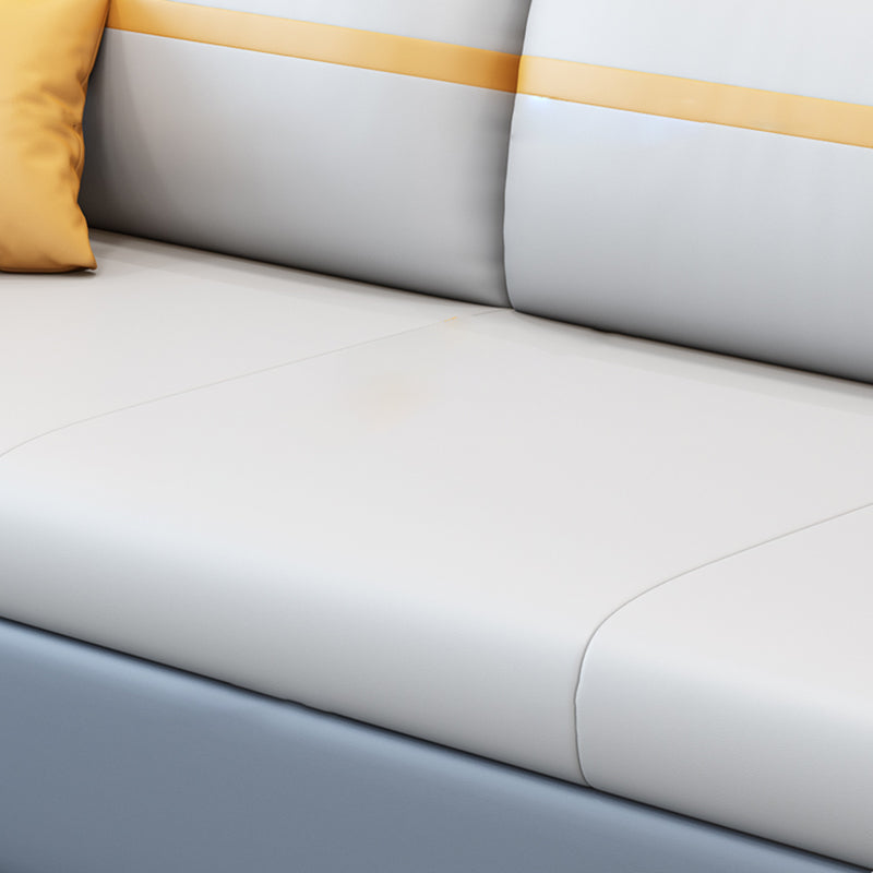 31" Wide Scandinavian Futon Sofa Bed Leather Pillow Included Futon Sleeper Sofa Clearhalo 'furn' 'furn_futons' 'Furniture' 'Futons & Daybeds' 'Futons' 'Living Room Furniture' 6761191