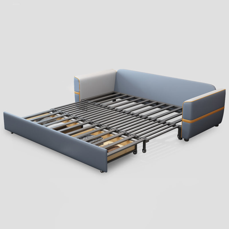 31" Wide Scandinavian Futon Sofa Bed Leather Pillow Included Futon Sleeper Sofa Clearhalo 'furn' 'furn_futons' 'Furniture' 'Futons & Daybeds' 'Futons' 'Living Room Furniture' 6761193