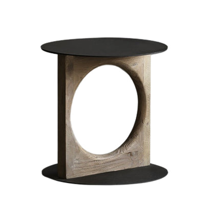 Tavolo da ginnastica rustico in legno in legno massiccio tavolo da estremità rotonda