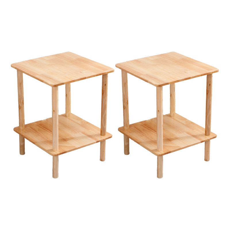 Rectangular Accent Side Table Solid Wood Living Room End Table with Storage 16"L x 16"W x 21"H Natural 2 Clearhalo 'Coffee & Accent Tables' 'End & Side Tables' 'end_side_tables' 'furn' 'furn_end_side_tables' 'Furniture' 'Living Room Furniture' 6761221