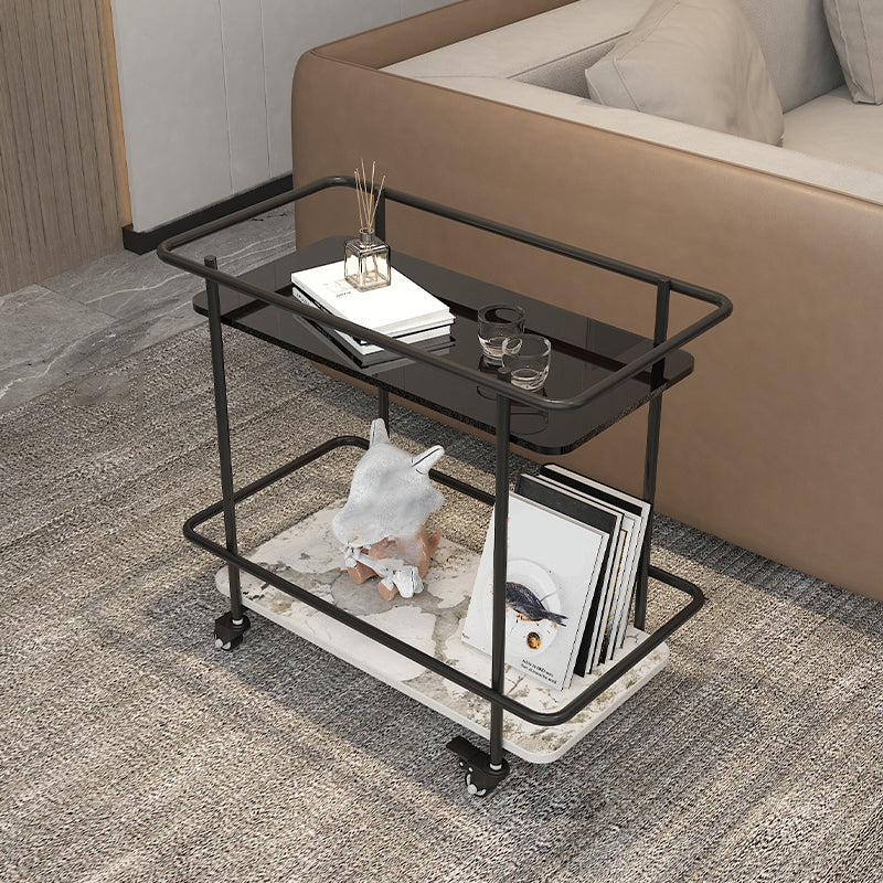 Table d'appoint en métal et en verre