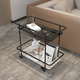 Table d'appoint en métal et en verre