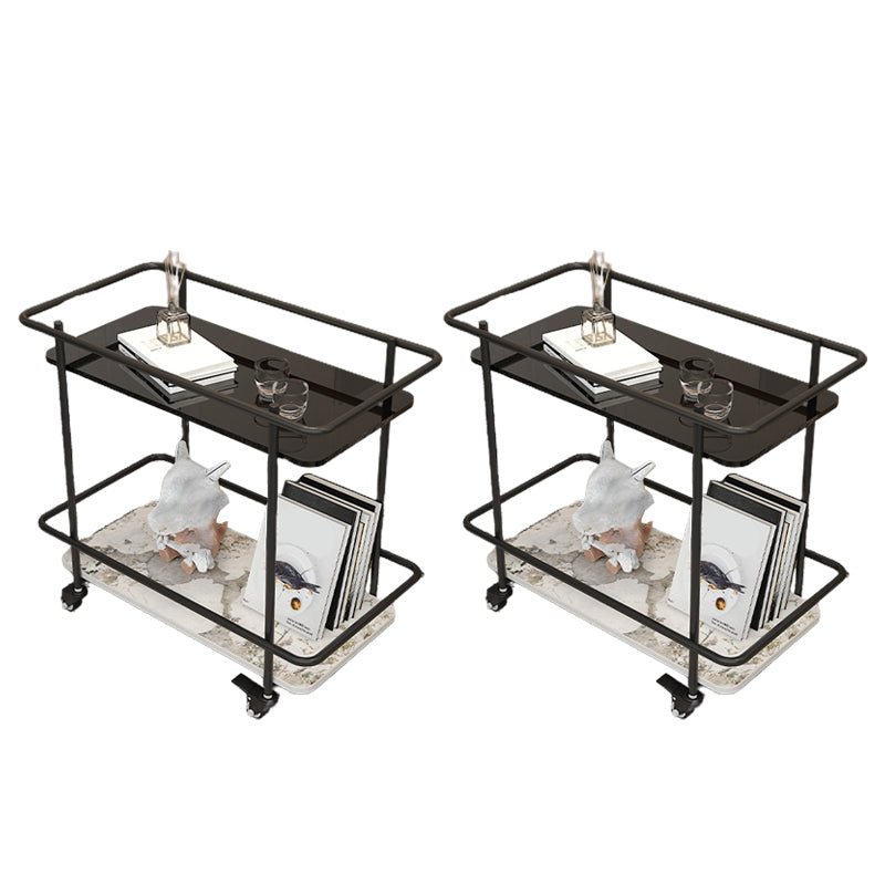 Table d'appoint en métal et en verre